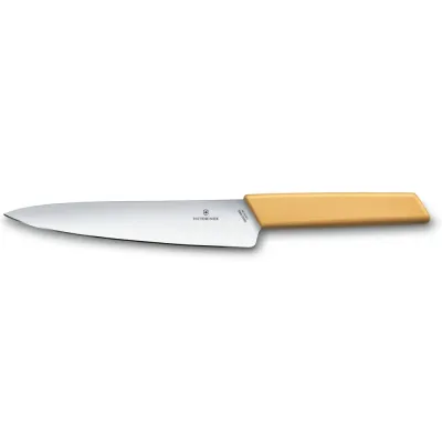 Кухонний ніж для обробки Victorinox Swiss Modern Carving 19 см Жовтий (6.9016.198B)