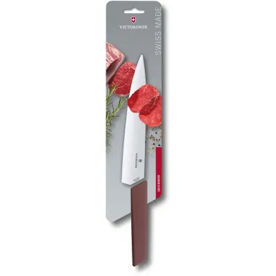 Кухонный нож для разделки Victorinox Swiss Modern Carving 22 см Бордовый (6.9016.221B)