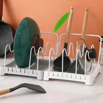 Підставка-сушка для кришок тарілок з тримачем рушників No Brand 21*17*13.8 см Білий (hub_qa15rj)