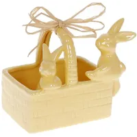 Керамическое кашпо для сладкого в корзинке Bona Зайки 16х11х12.5 см Yellow DP119929