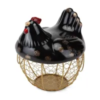 Сервировочная ваза Lefard Chicken 21х24 см Black AL120483