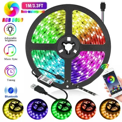 Світлодіодна стрічка LED Bluetooth 5 м Прозорий (hub_jo4av7)