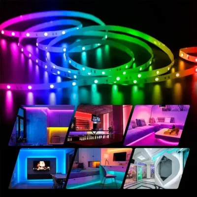 Світлодіодна стрічка LED Bluetooth 5 м Прозорий (hub_jo4av7)