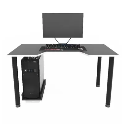 Геймерский игровой стол ZEUS™ GAMER-3 черный / белый