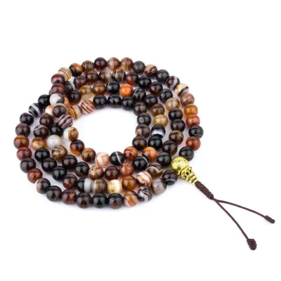Чотки із сардонікса HandiCraft 108 намистин 8.3 мм мідь (27197)