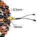 Чотки із сардонікса HandiCraft 108 намистин 8.3 мм мідь (27197)