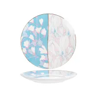 Сервировочные тарелки в наборе 6 штук диаметр 20 см Flowers Pink-Blue AL120793 Lefard