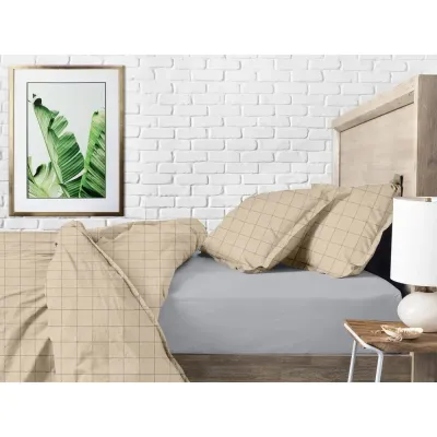 Евро наволочка COSAS BEIGE GEOMETRY Ранфорс 50х70 см Бежевый