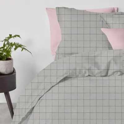 Евро наволочка COSAS GREY GEOMETRY Ранфорс 50х70 см Серый