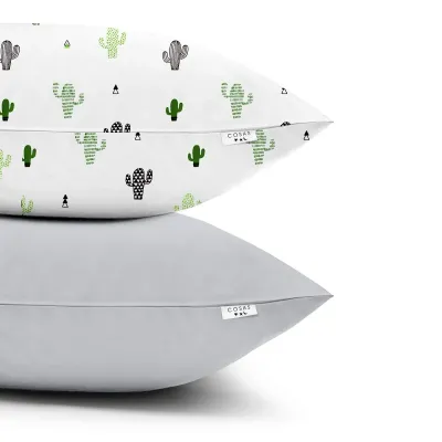 Набір наволочок COSAS GREY CACTUS 50х70 см Сірий