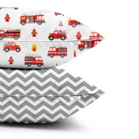 Набір наволочок COSAS FIRE TRUCK 40х60 см Червоний/сірий