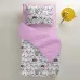 Простыня полутораспальная COSAS ROSE DOTS Ранфорс 155х240 см Розовый