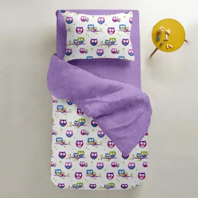 Простынь полутораспальная COSAS LAVENDER DOTS Ранфорс 155х240 см Фиолетовый
