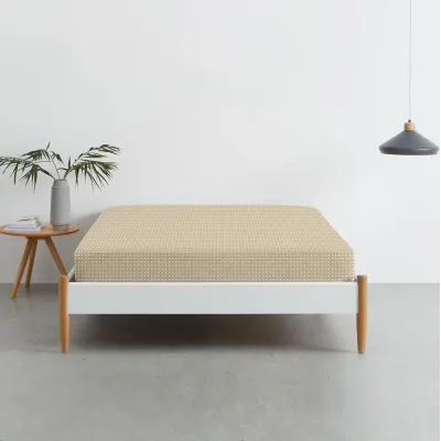 Простирадло на резинці COSAS BEIGE DOTS Ранфорс 90х200х20 см Бежевий