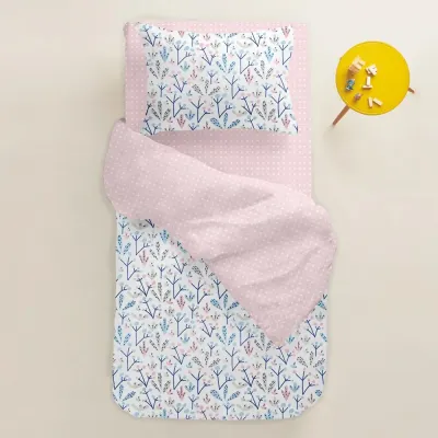 Набор Простыня на резинке COSAS ROSE DOTS / GREY STARS Ранфорс 90х200х20 см 2 шт.