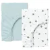 Набір простирадла на резинці COSAS LIGHT BLUE / GREY STARS Ранфорс 140х200х20 см 2 шт Сірий/Блакитний