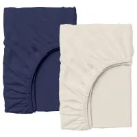 Набір простирадла на резинці COSAS BEIGE / DARK BLUE Ранфорс 160х200х20 см 2 шт Синій/Білий Набір простирадла на резинці COSAS BEIGE / DARK BLUE Ранфорс 160х200х20 см 2 шт Синій/Білий