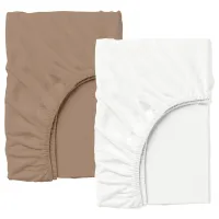 Набір простирадла на резинці COSAS WHITE / BROWN Ранфорс 180х200х20 см 2 шт Коричневий/Білий