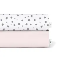 Набір простирадла на резинці COSAS ROSE STAR Ранфорс 60х120х12 см 2 шт Рожевий/Білий Набір простирадла на резинці COSAS ROSE STAR Ранфорс 60х120х12 см 2 шт Рожевий/Білий