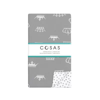 Детское постельное белье в кроватку Grey Crown COSAS серый 110х140 см