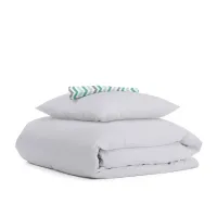 Подростковая постель с простыней на резинке SMOKY MINT COSAS серый 155х215 см