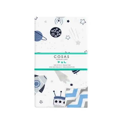 Подростковая постель с простыней на резинке WHITE SPACE COSAS Голубой 155х215 см