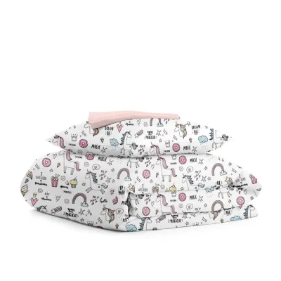 Подростковая постель с простыней на резинке UNICORN SWEETS CS4 COSAS Белый 155х215 см Подростковая постель с простыней на резинке UNICORN SWEETS CS4 COSAS Белый 155х215 см