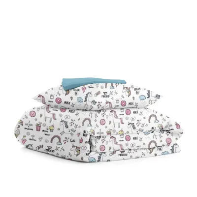 Подростковая постель с простыней на резинке UNICORN SWEETS CS5 COSAS Белый 155х215 см Подростковая постель с простыней на резинке UNICORN SWEETS CS5 COSAS Белый 155х215 см
