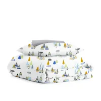 Дитяча постільна білизна у ліжечко FOREST WIGWAM CS1 COSAS Блакитний 110х140 см