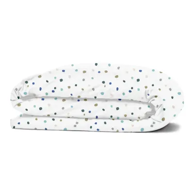 Двуспальный комплект на резинке COSAS COLOR BLOTS CS4 Ранфорс 180х220 см Белый/Розовый