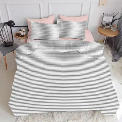 Євро постіль з простирадлом на гумці Grey Line CS1 COSAS сірий 200х220 см