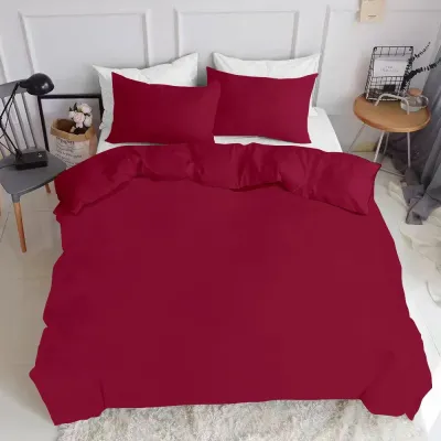 Євро постіль з простирадлом на гумці Ruby Cs1 COSAS Бордовий 200х220 см Євро постіль з простирадлом на гумці Ruby Cs1 COSAS Бордовий 200х220 см
