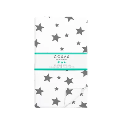 Двоспальна постіль з простирадлом на гумці Big Star CS5 COSAS сірий 180х220 см