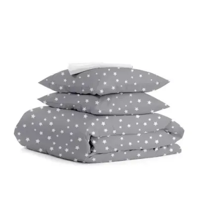 Полуторное постельное белье Stars COSAS серый 160х220 см