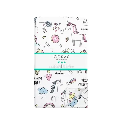 Двуспальное постельное белье COSAS Unicorn Sweets CS1 180х220 см Разноцветный