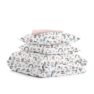 Двуспальное постельное белье COSAS Unicorn Sweets CS2 180х220 см Разноцветный