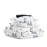 Евро постельное белье Dream Wigwam COSAS Голубой 200х220 см