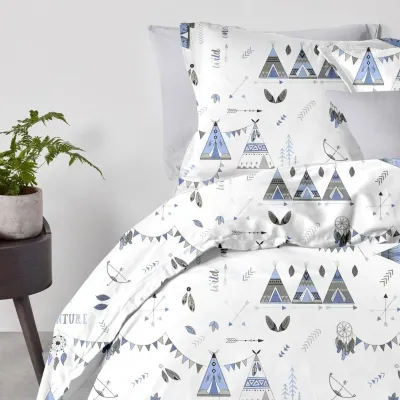 Двоспальна постільна білизна Dream Wigwam CS1 COSAS Блакитний 180х220 см