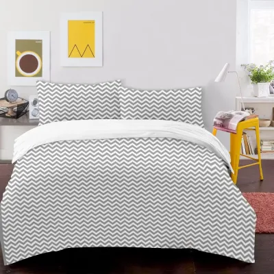 Євро постільна білизна Grey Zigzag COSAS сірий 200х220 см Євро постільна білизна Grey Zigzag COSAS сірий 200х220 см