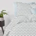 Евро постель с простыней на резинке Grey Zigzag CS1 COSAS серый 200х220 см