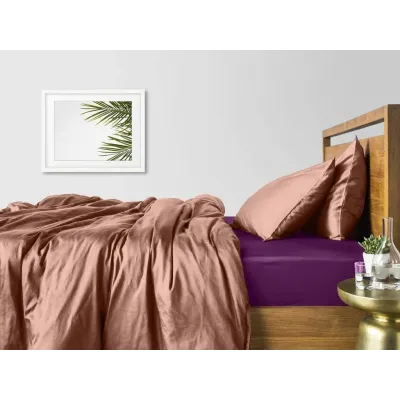 Евро постельное белье сатин Beige CS7 COSAS Фиалка 200х220 см Евро постельное белье сатин Beige CS7 COSAS Фиалка 200х220 см