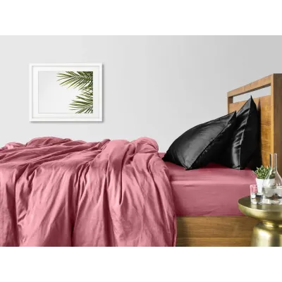 Сімейний комплект COSAS ROSE SATIN CS7 Сатин 2х160х220 см Чорний/Пудровий Сімейний комплект COSAS ROSE SATIN CS7 Сатин 2х160х220 см Чорний/Пудровий