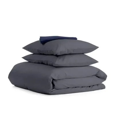 Евро комплект COSAS GREY SATIN CS6 200х220 см Синий/Серый