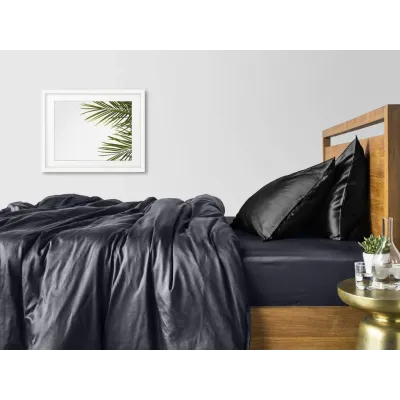 Полутораспальный комплект COSAS GREY SATIN CS11 160х220 см Черный/Серый