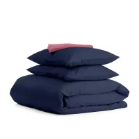 Полуторное постельное белье Dark Blue CS12 COSAS Сакура 160х220 см