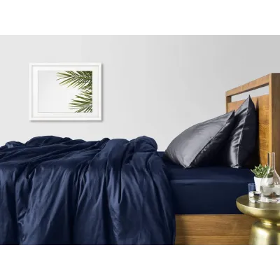 Полуторна постільна білизна Dark Blue CS4 COSAS сірий 160х220 см