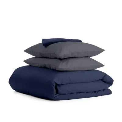 Полуторна постільна білизна Dark Blue CS4 COSAS сірий 160х220 см