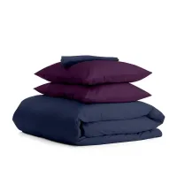 Сімейний комплект постільної білизни Dark Blue CS4 COSAS Фіолетовий 2х160х220 см Сімейний комплект постільної білизни Dark Blue CS4 COSAS Фіолетовий 2х160х220 см