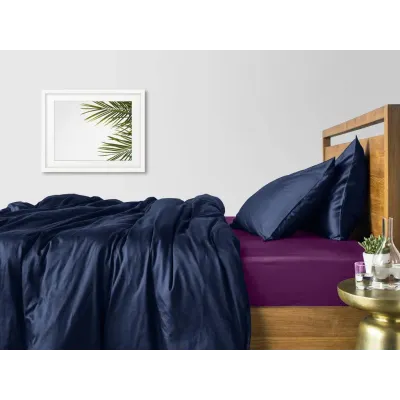 Полуторное постельное белье Dark Blue CS7 COSAS Фиалка 160х220 см Полуторное постельное белье Dark Blue CS7 COSAS Фиалка 160х220 см
