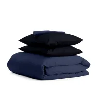 Сімейний комплект постільної білизни Dark Blue CS11 COSAS чорний 2х160х220 см Сімейний комплект постільної білизни Dark Blue CS11 COSAS чорний 2х160х220 см